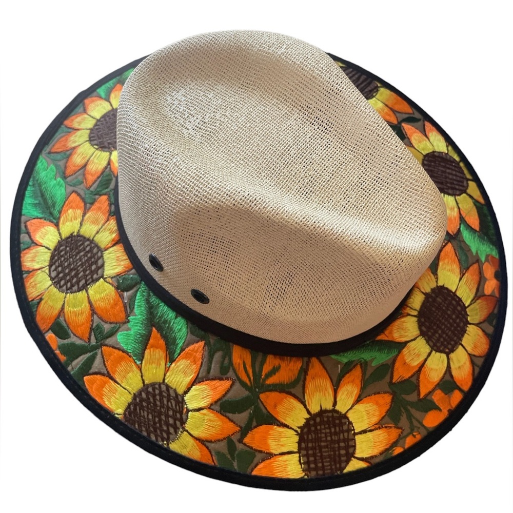 Mexican Sunflower Embroidery Sombrero for Women